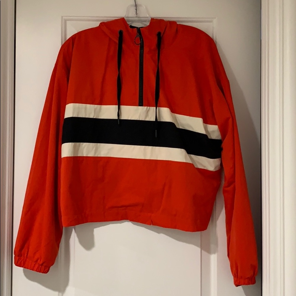 Red, white, and black Forever 21 Windbreaker